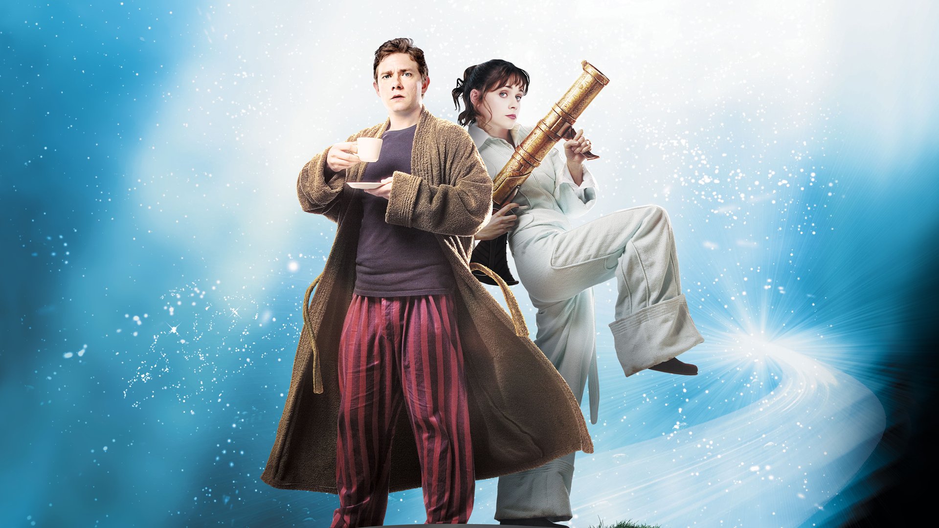 Arthur Dent e Trilliam, na versão cinematográfica de 2005